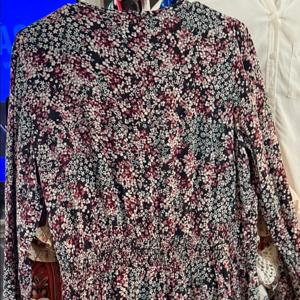 Knox Rose Floral Long Sleeve Dress - Black, Pink, White